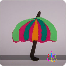 Oyun Hamurundan Renkli Şemsiye Yapımı